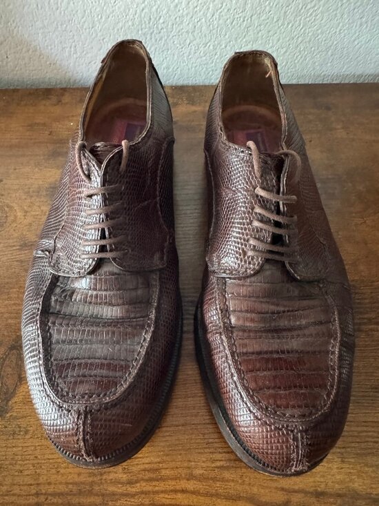 Susan Bennis Warren Edwards Lizard Split Toe Derby Shoes Italy UK 7.5 US 8.5 main image 5